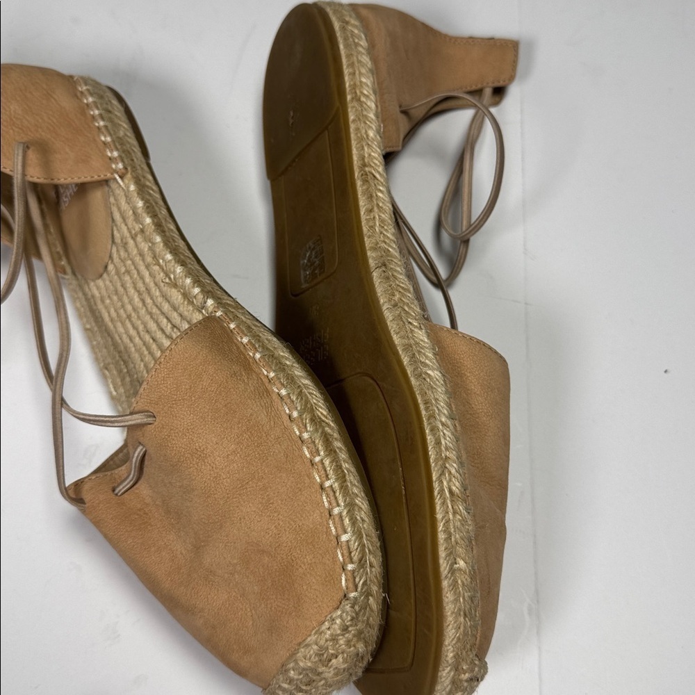 Eileen Fisher Brown Espadrille nubuck leather shoes size 8.5 excellent condition - Picture 6 of 8